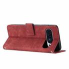 For Google Pixel 10 Pro XL Skin Feel Stripe Pattern Leather Phone Case with Lanyard(Red) - 3