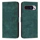 For Google Pixel 10 Pro XL Skin Feel Stripe Pattern Leather Phone Case with Lanyard(Green) - 1