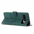 For Google Pixel 10 Pro XL Skin Feel Stripe Pattern Leather Phone Case with Lanyard(Green) - 3