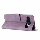 For Google Pixel 10 Pro XL Skin Feel Stripe Pattern Leather Phone Case with Lanyard(Purple) - 3