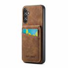 For Samsung Galaxy A14 5G Fierre Shann Crazy Horse Card Holder Back Cover PU Phone Case(Brown) - 1