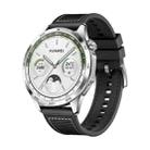 For Huawei Watch GT4 46mm Nylon Hybrid Braid Silicone Watch Band, Size: 22mm(Black) - 1