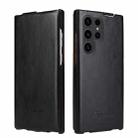 For Samsung Galaxy S24 Ultra 5G Fierre Shann 64 Texture Vertical Flip PU Leather Phone Case(Black) - 1