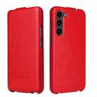 For Samsung Galaxy S24 5G Fierre Shann 64 Texture Vertical Flip PU Leather Phone Case(Red) - 1