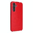 For Samsung Galaxy S25+ 5G Fierre Shann 64 Texture Vertical Flip PU Leather Phone Case(Red) - 3