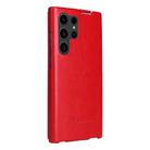 For Samsung Galaxy S25 Ultra 5G Fierre Shann 64 Texture Vertical Flip PU Leather Phone Case(Red) - 3