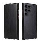 For Samsung Galaxy S25 Ultra 5G Fierre Shann 64 Texture Vertical Flip PU Leather Phone Case(Black) - 1