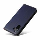 For Samsung Galaxy A55 5G Fierre Shann PU Genuine Leather Texture Phone Case(Blue) - 3
