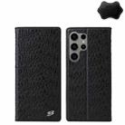 For Samsung Galaxy S24 Ultra 5G Fierre Shann Crocodile Texture Magnetic Genuine Leather Phone Case(Black) - 1