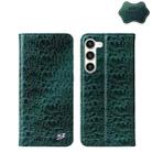 For Samsung Galaxy S24+ 5G Fierre Shann Crocodile Texture Magnetic Genuine Leather Phone Case(Green) - 1