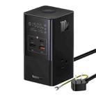 Baseus PowerCombo Tower Power Strip 3xAC+2xType-C+2xUSB 100W with 1.5 Power Cord, JP Plug(Black) - 1