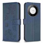 For Huawei Mate 60 Pro / 60 Pro+ Four-leaf Embossed Leather Phone Case(Blue) - 1