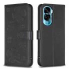 For Honor 90 Lite / X50i Four-leaf Embossed Leather Phone Case(Black) - 1