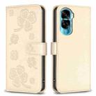 For Honor 90 Lite / X50i Four-leaf Embossed Leather Phone Case(Gold) - 1