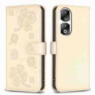 For Honor 90 Pro Four-leaf Embossed Leather Phone Case(Gold) - 1