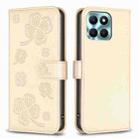 For Honor X6a Four-leaf Embossed Leather Phone Case(Gold) - 1