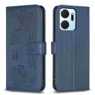 For Honor X7a Four-leaf Embossed Leather Phone Case(Blue) - 1