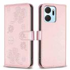 For Honor X7a Four-leaf Embossed Leather Phone Case(Pink) - 1