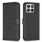 For Honor X8b Four-leaf Embossed Leather Phone Case(Black) - 1