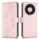 For Honor X9b/Magic6 Lite 5G Four-leaf Embossed Leather Phone Case(Pink) - 1