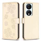 For Honor X7b Four-leaf Embossed Leather Phone Case(Gold) - 1