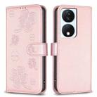 For Honor X7b Four-leaf Embossed Leather Phone Case(Pink) - 1