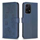 For Honor 200 Lite Global Four-leaf Embossed Leather Phone Case(Blue) - 1