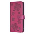 For Honor X6b Four-leaf Embossed Leather Phone Case(Rose Red) - 3