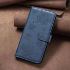 For Honor X6b Four-leaf Embossed Leather Phone Case(Blue) - 2