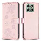 For Honor X6b Four-leaf Embossed Leather Phone Case(Pink) - 1