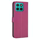 For Honor X8c 4G Four-leaf Embossed Leather Phone Case(Rose Red) - 3
