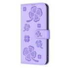 For Honor X8c 4G Four-leaf Embossed Leather Phone Case(Purple) - 2