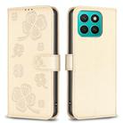 For Honor X8c 4G Four-leaf Embossed Leather Phone Case(Gold) - 1