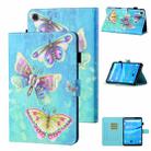 For Samsung Galaxy Tab A9+ Coloured Drawing Stitching Smart Leather Tablet Case(Colorful Butterflies) - 1