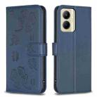 For Realme C33 Four-leaf Embossed Leather Phone Case(Blue) - 1