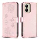 For Realme C33 Four-leaf Embossed Leather Phone Case(Pink) - 1