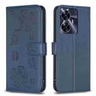 For Realme C35 Four-leaf Embossed Leather Phone Case(Blue) - 1