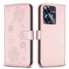 For Realme C55 Four-leaf Embossed Leather Phone Case(Pink) - 1