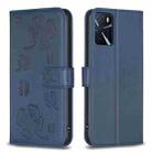 For OPPO A16 / A16s / A54s Four-leaf Embossed Leather Phone Case(Blue) - 1