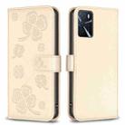For OPPO A16 / A16s / A54s Four-leaf Embossed Leather Phone Case(Gold) - 1
