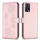 For OPPO A16 / A16s / A54s Four-leaf Embossed Leather Phone Case(Pink) - 1