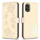 For OPPO A38 / A18 4G Four-leaf Embossed Leather Phone Case(Gold) - 1