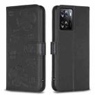 For OPPO A57 4G Four-leaf Embossed Leather Phone Case(Black) - 1