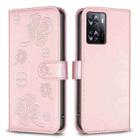 For OPPO A57 4G Four-leaf Embossed Leather Phone Case(Pink) - 1