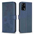 For OPPO A74 4G / F19 4G Four-leaf Embossed Leather Phone Case(Blue) - 1