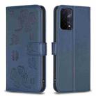 For OPPO A74 5G / A93 5G / A54 5G Four-leaf Embossed Leather Phone Case(Blue) - 1