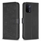 For OPPO A74 5G / A93 5G / A54 5G Four-leaf Embossed Leather Phone Case(Black) - 1