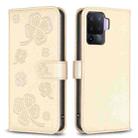 For OPPO A76 5G / A36 4G Four-leaf Embossed Leather Phone Case(Gold) - 1