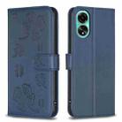 For OPPO A78 4G Four-leaf Embossed Leather Phone Case(Blue) - 1