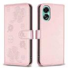 For OPPO A78 4G Four-leaf Embossed Leather Phone Case(Pink) - 1